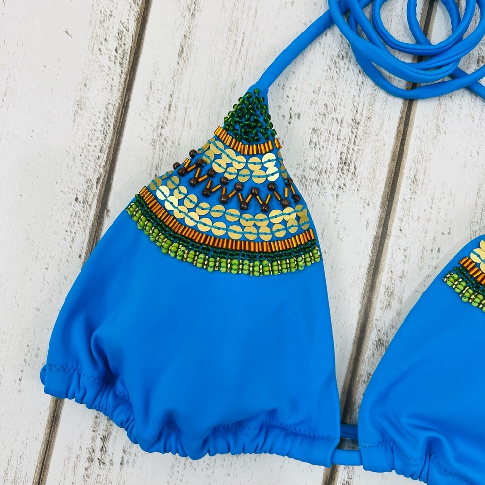 Victoria’s Secret Bead Embellished Triangle Bikini Swimsuit Top Medium - Picture 4 of 7